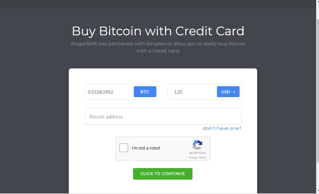 Buy Bitcoin With Credit !   Card Shapeshift Has Partnered With - 